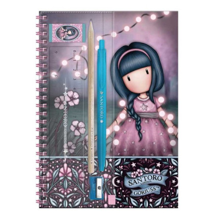 kit cancelleria FAIRY DUSK santoro GORJUSS con notebook