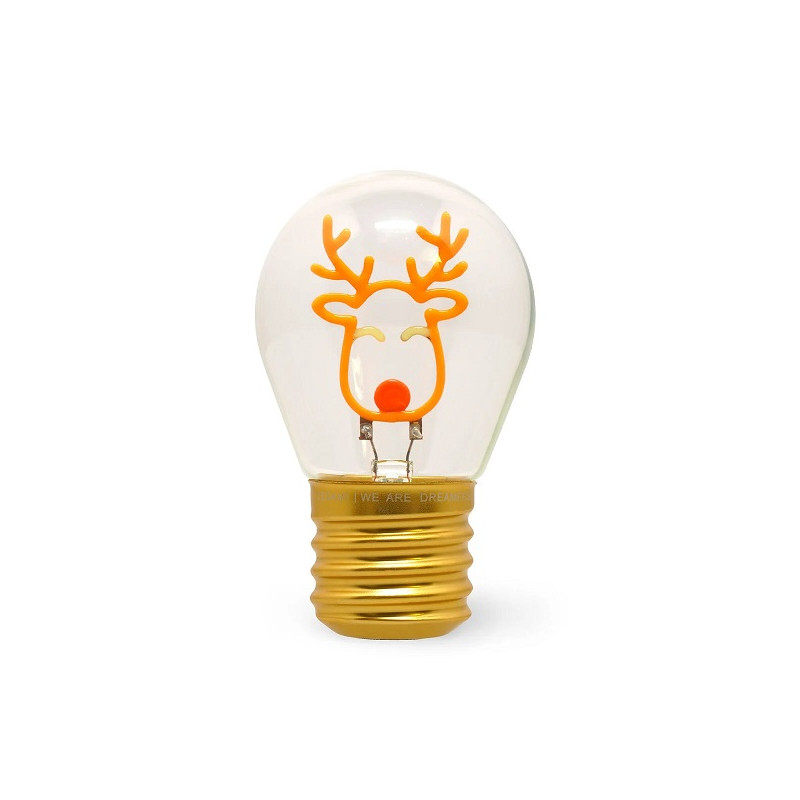 Lampada Decorativa Natalizia da Tavolo a Forma di Lampadina - Reindeer - Bulb Fiction Legami