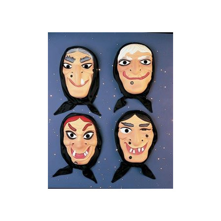 Maschera Strega con cappuccio in plastica