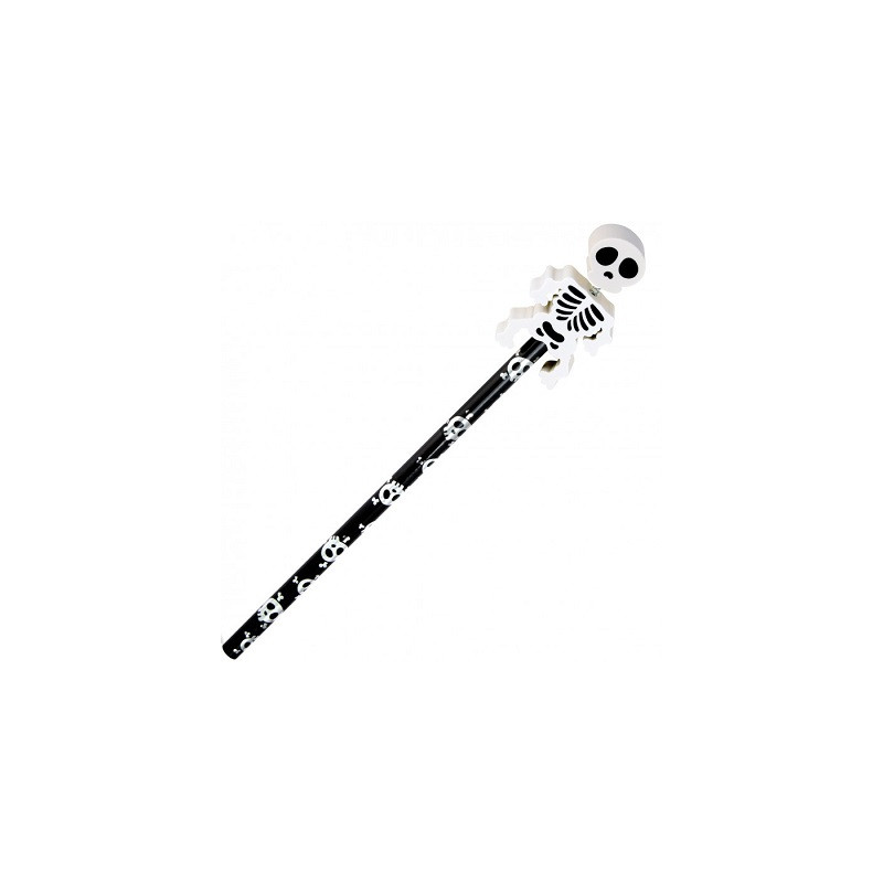 Matita Halloween con top in gomma scheletro