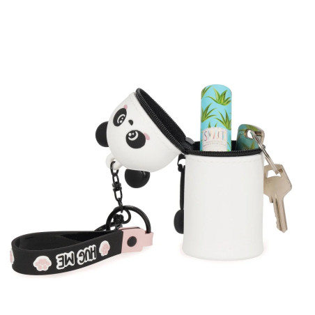 Mini Kawaii portamonete con portachiavi- Panda legami