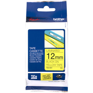 Nastro Brother 12mm nero su giallo