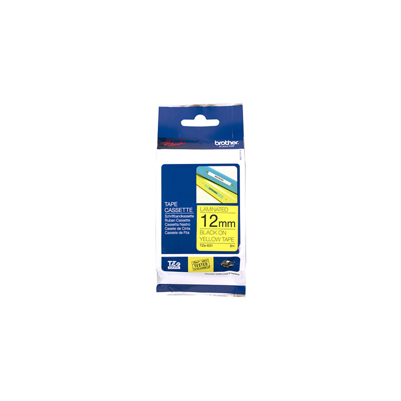Nastro Brother 12mm nero su giallo