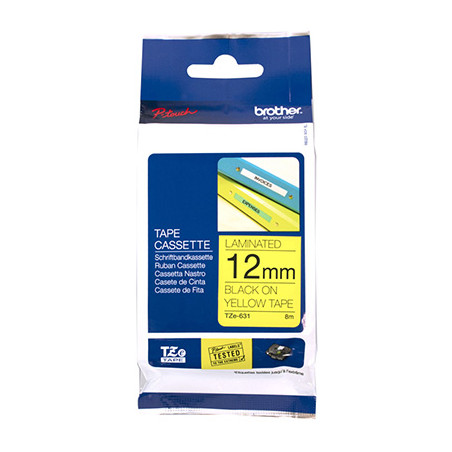 Nastro Brother 12mm nero su giallo
