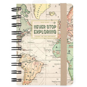 Agenda giornaliera 2025 spiralata Legami 12 Mesi  Small Daily Spiral Bound Diary - Travel