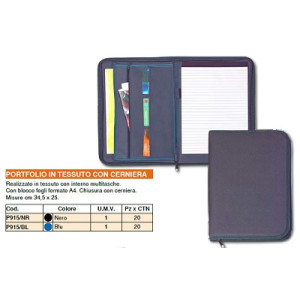 Porta blocco con zip BLU